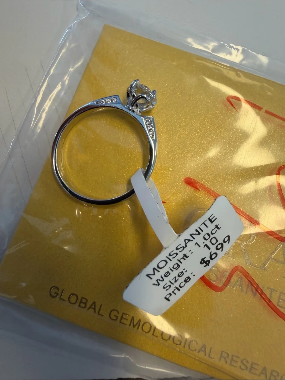 Moissanite Solitaire Engagement Ring in Silver - 1.0ct w/NWT BEBÉ WALLET